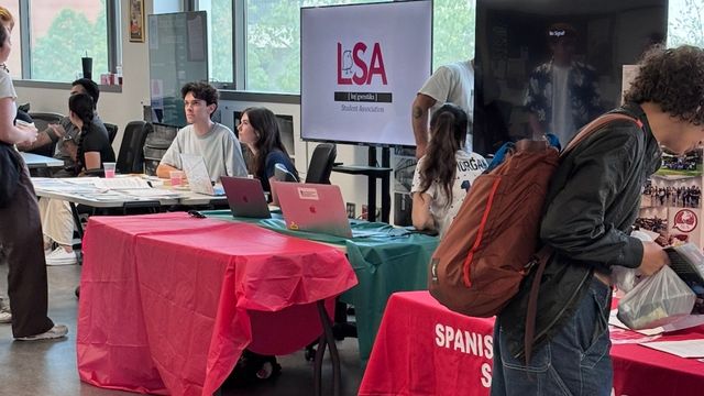 Tabling event with students in attendance