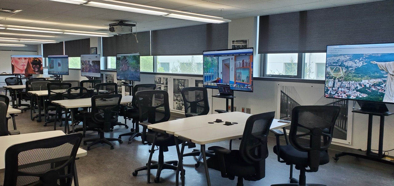 Screens showing images